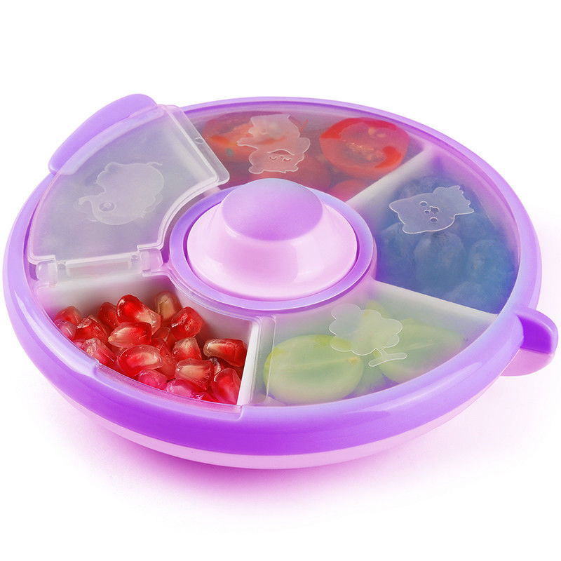 Kinderen PP Plastic Split Snack Plate BPA Free 5 Compartment Grote medicijnpil organisator